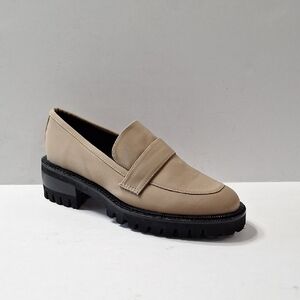 Aerosoles NEW Rodney Preppy Taupe Lug Sole Grunge Platform Heeled Loafer Sz. 7.5